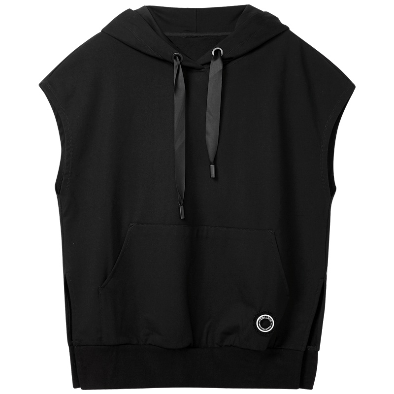 2019爱居兔秋季女装连帽设计无袖针织上衣