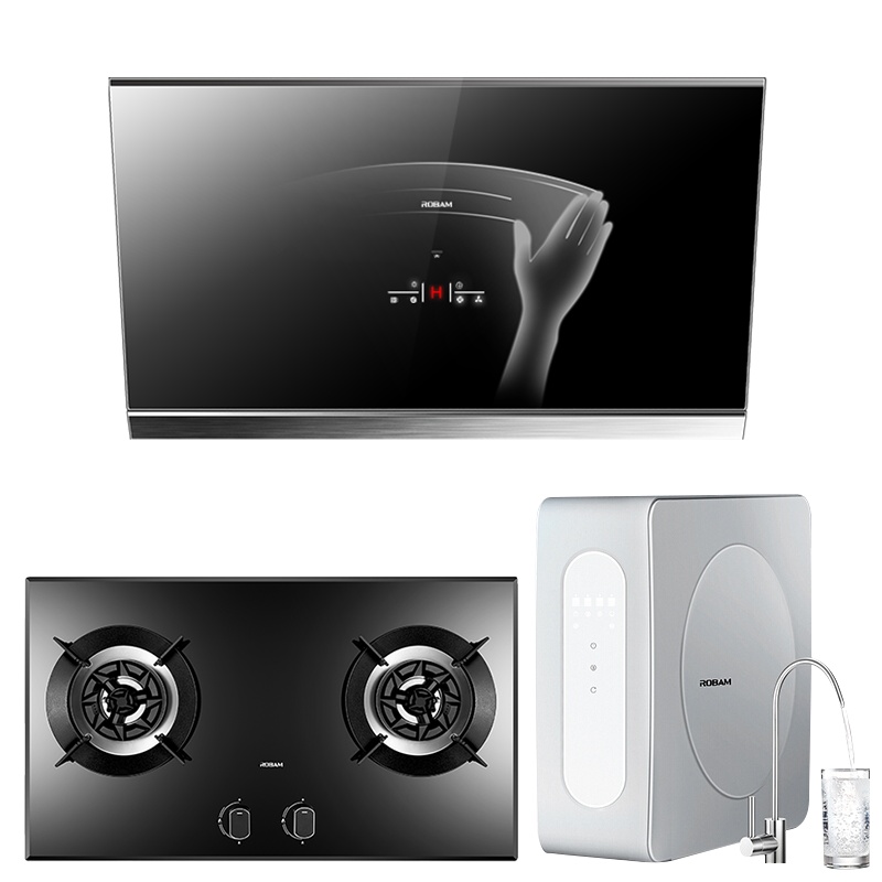 老板(ROBAM)油烟机燃气灶净水器套餐CXW-260-27X6+57B0+J330(天然气)全面屏侧吸式21立方风量