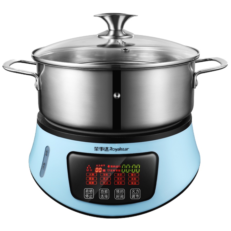 荣事达(Royalstar)多功能电蒸锅ZG15A1蒸汽火锅3升容量家用海鲜桑拿火锅不锈钢蒸汽锅单层支持