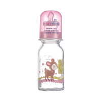 Baby-Nova婴乐之星婴儿标准口玻璃奶瓶-125ml(74605-粉小鹿)