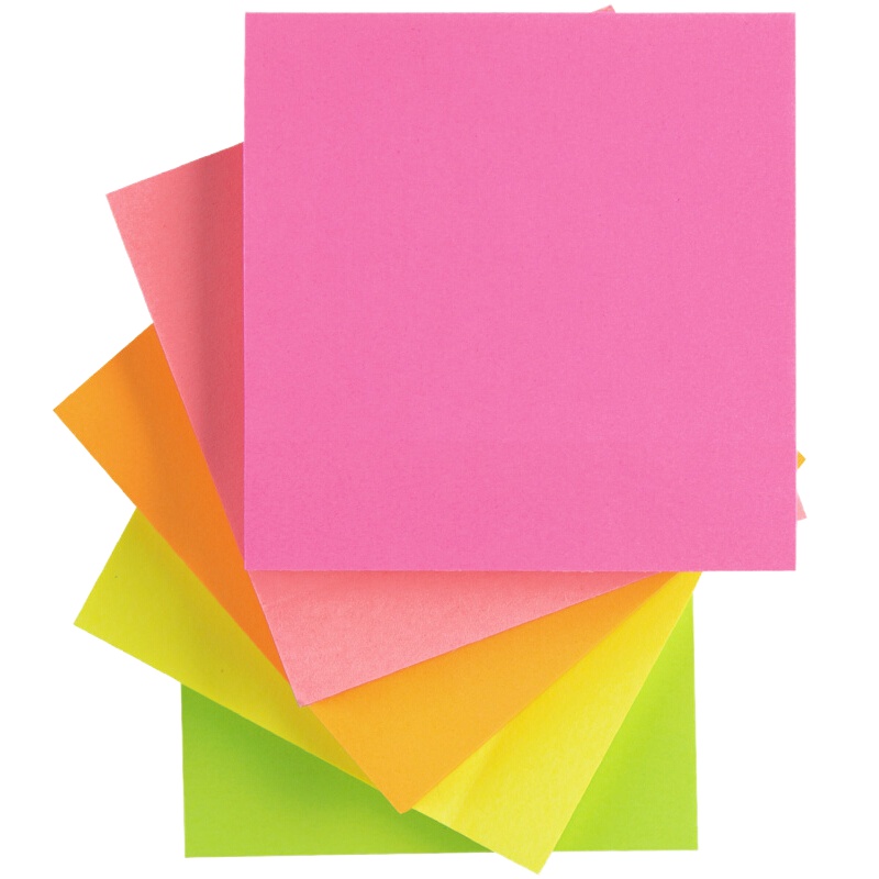 [苏宁]五色荧光便利贴 粘性便签纸 便签本子