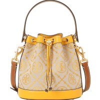 TORY BURCH MONOGRAM 水桶包 双T老花 织物拼皮 79487
