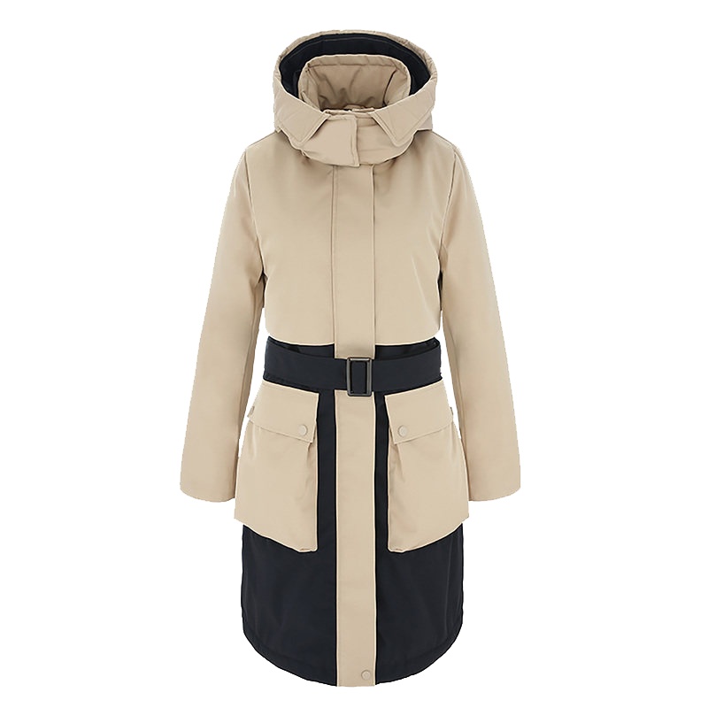 高梵长款羽绒服女2019新款过膝韩版时尚大毛领中长款加厚外套