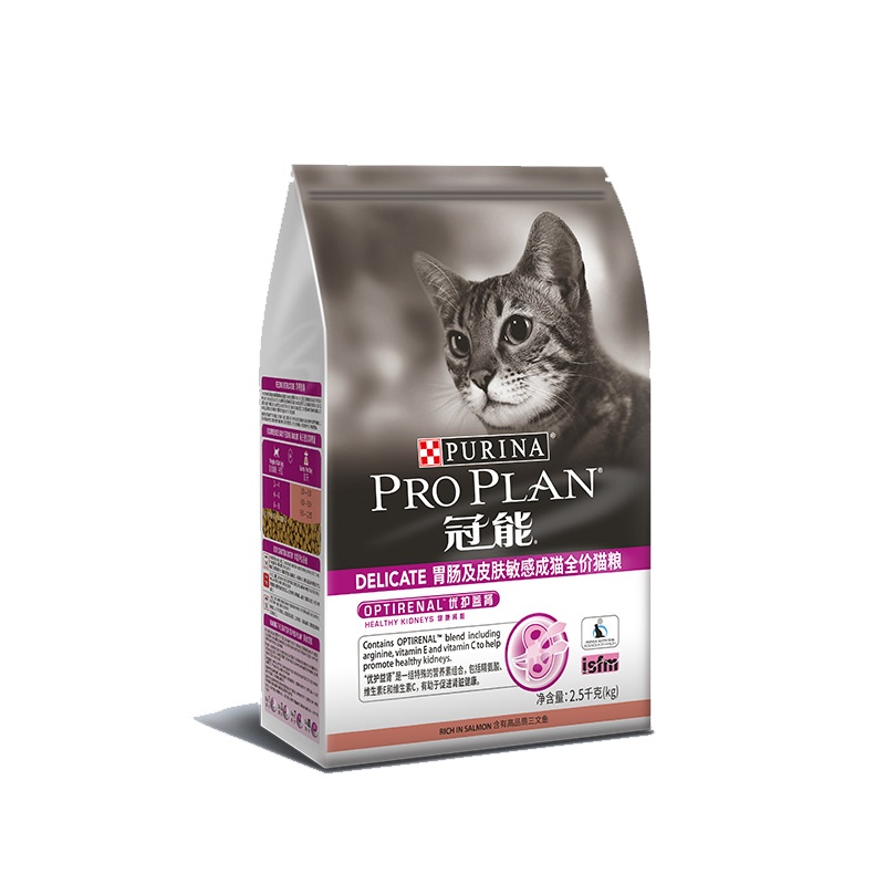冠能肠胃及皮肤成猫全价猫粮2.5kg 美毛护肤 皮肤配方 优护理肤