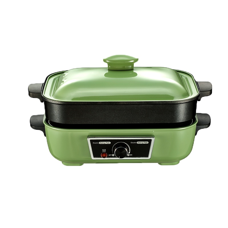 电烧烤肉锅炉网红锅一体家用蒸煮炒煎电火锅多功能料理锅