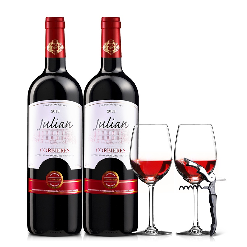 法国原瓶进口AOP级红酒 歌瑞安红标干红葡萄酒750ml*2