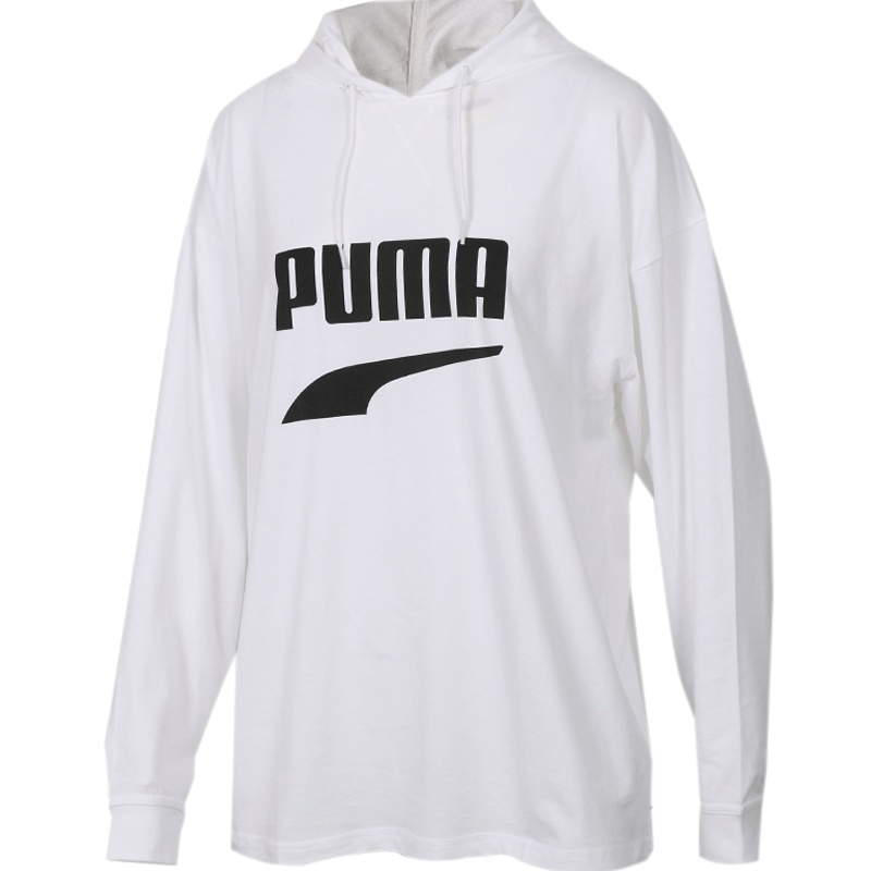 PUMA彪马女装运动休闲时尚连帽卫衣针织跑步训练套头衫579044-01