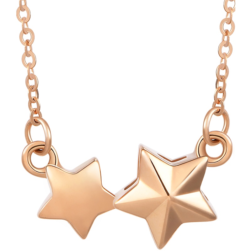 周生生(CHOW SANG SANG)18K红色金立体星星项链91090N定价