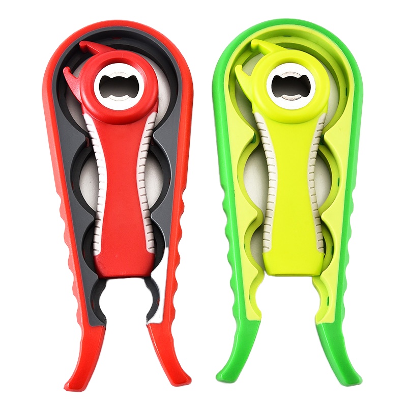 家用耐用开罐器多功能开瓶器开罐头刀手动简易起子防滑拧盖器 敬平 开罐器橙色+开瓶器白灰