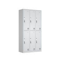 星岛更衣柜员工储物柜铁皮带锁储存柜健身房更衣室钢制宿舍柜子六门更衣柜