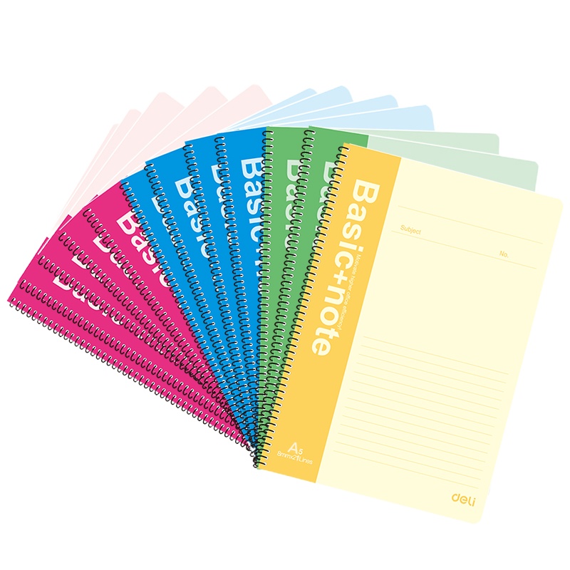 得力(deli)7682螺旋笔记本A5 12本/包笔记本记事本记录本会议本软面抄活页商务记事本