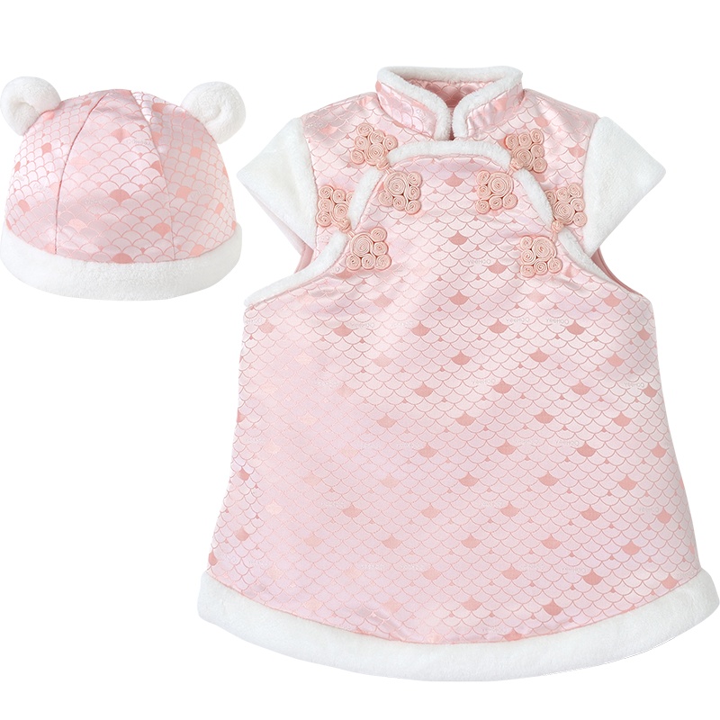 英氏女童旗袍汉服连衣裙中国风套装拜年唐装新年装1812A9642