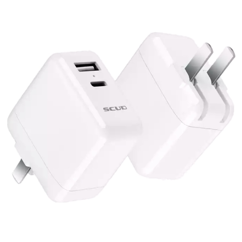 飞毛腿K211P PD快充充电器18W闪充苹果USB-C/Type-C双口通用iphone 华为小米iPad 可折叠插头