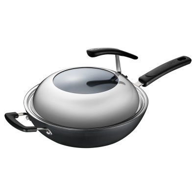 爱仕达(ASD) 锅具32CM 新一代铸铁锈不了铸铁炒锅 无涂层炒菜铁锅送锅铲 WG8332QB 炉灶通用