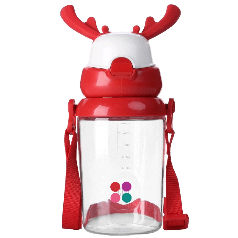 Face儿童吸管水杯 FR-219 450ml Tritan材质 夏季小学生幼儿园防摔便携塑料杯 鹿角水杯随手杯