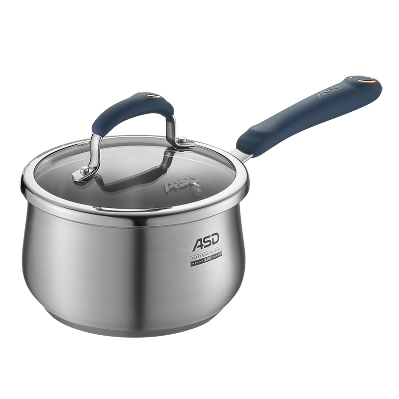 爱仕达(ASD)黛丽舍304不锈钢奶锅16cm 家用加厚复底小汤锅煮面锅儿童宝宝婴儿辅食锅 燃气电磁炉通用GL1916B