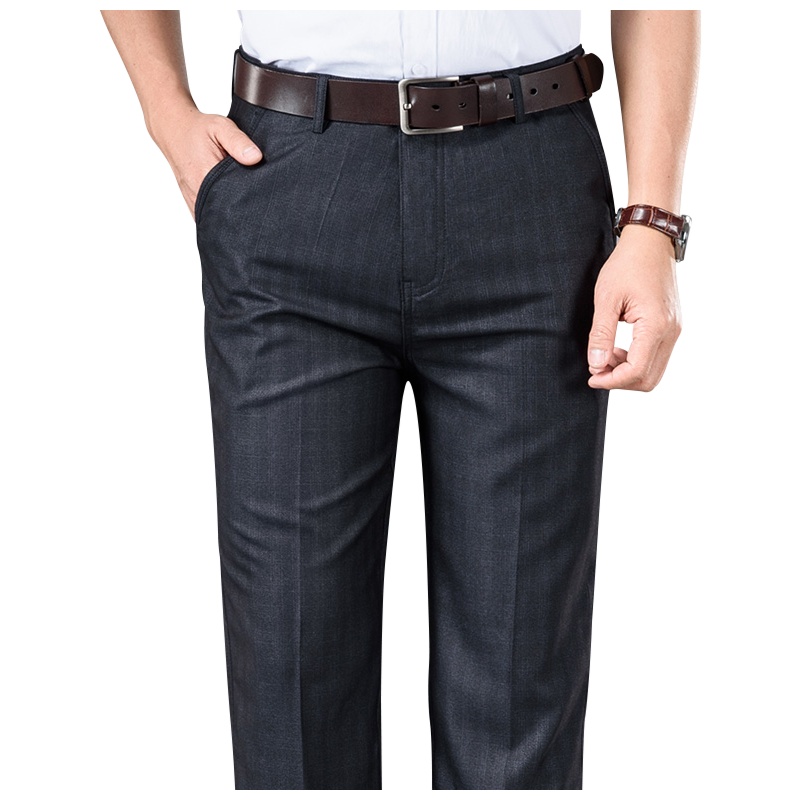 男士休闲裤春夏季薄款天丝男西裤宽松直筒商务男裤中年冰丝长裤子. SXTJDKH8091B