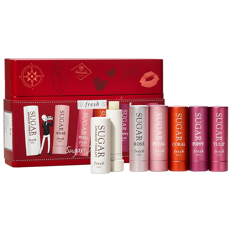 馥蕾诗(FRESH)澄糖缤纷礼盒(六支装)唇膏套盒 滋润保湿 口红套装