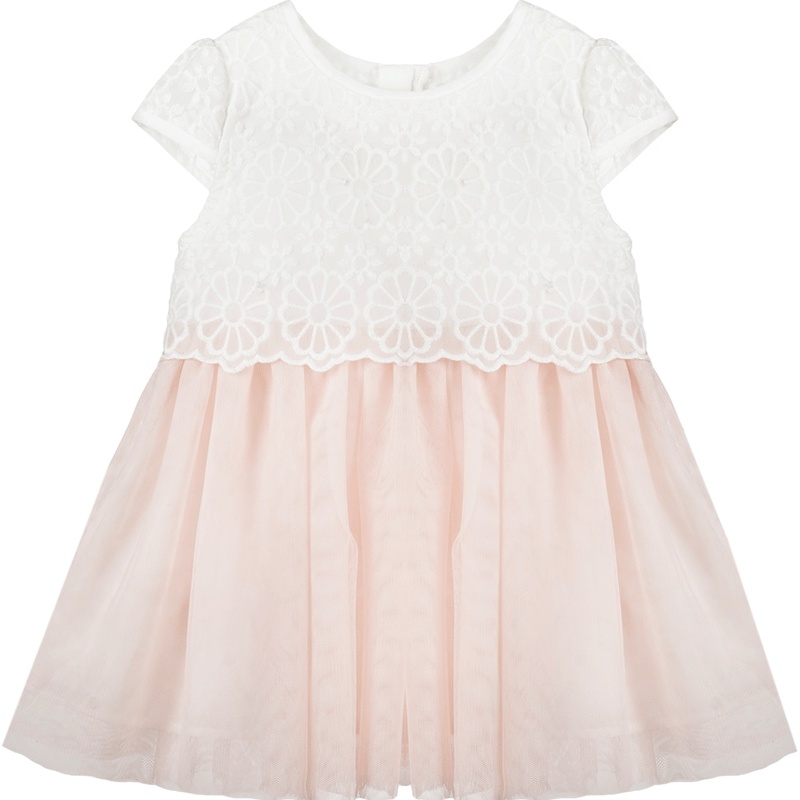 婴姿坊女童夏季娃娃领蕾丝收腰纱裙蓬蓬公主连衣裙