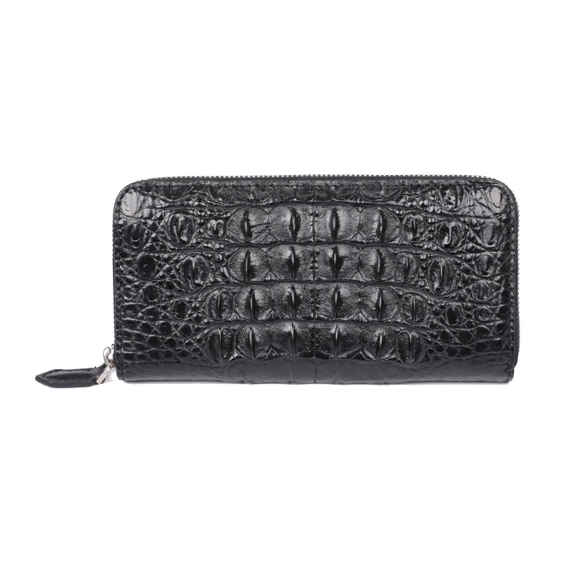 泰国鳄鱼皮钱包男士钱包真皮休闲商务长款钱夹拉链零钱包