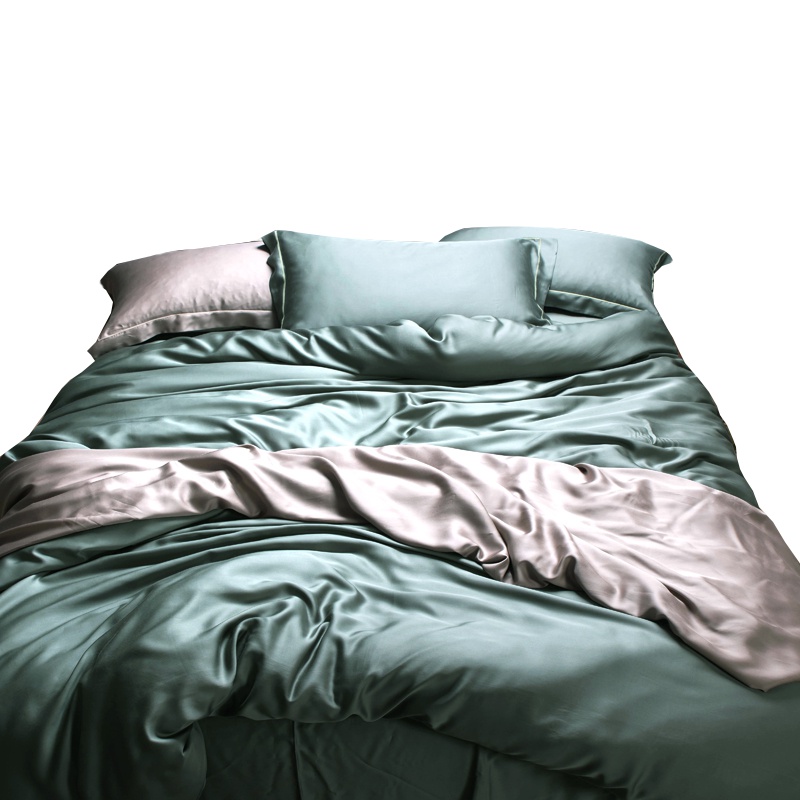 南极人(NanJiren)家纺 高端60支斜纹天丝四件套欧式冰丝双面丝滑夏季床单笠被套床上用品