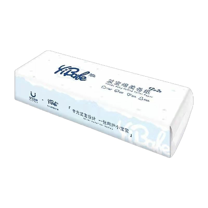 益宝母婴实芯棉柔卷纸12+2卷 5层加厚800克 家庭卫生卷纸(加厚面巾卷纸家庭用柔纸,宝宝专用,湿水不破,不掉屑)