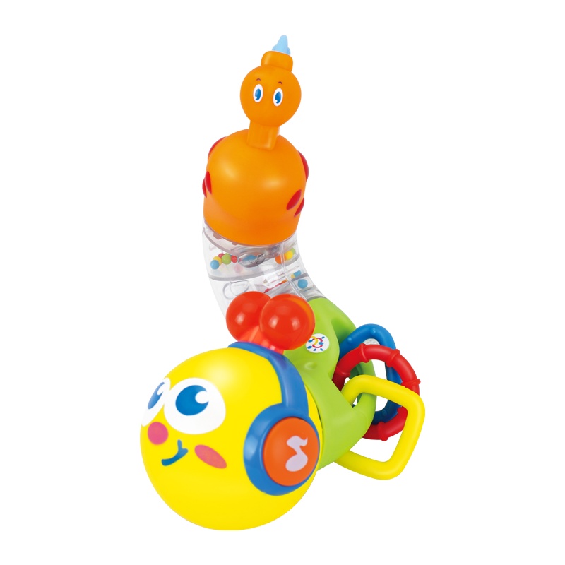 汇乐玩具917音乐百变扭扭虫 6-12个月宝宝音乐玩具牙胶早教益智摇铃牙咬