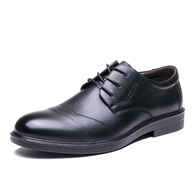 奥康男士皮鞋春秋季商务正装皮鞋牛皮低帮系带休闲皮鞋男