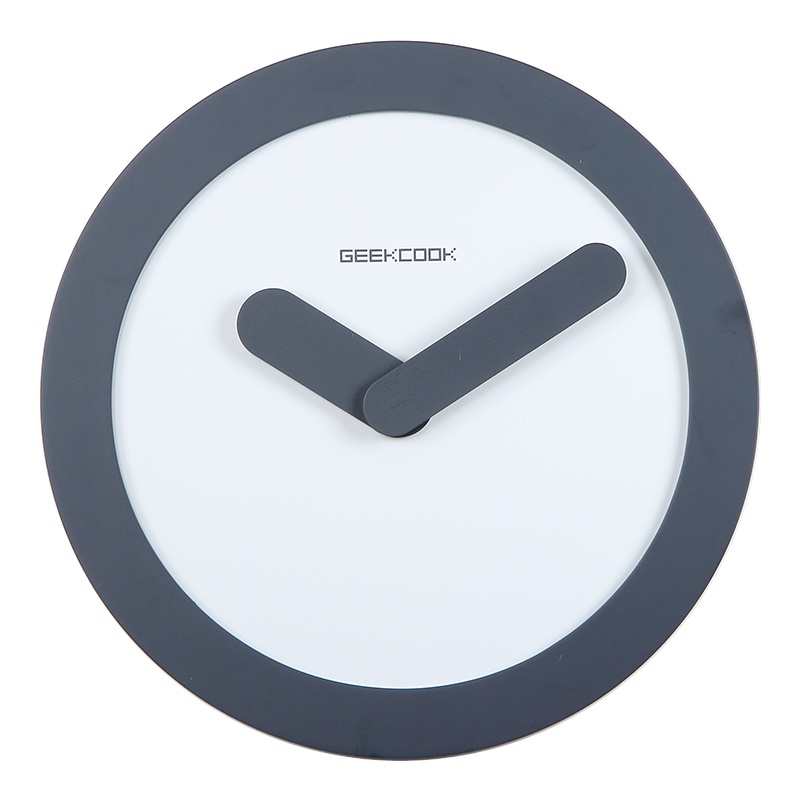 极客库GEEKCOOK时尚宜家圆形挂钟客厅办公木质石英钟表现代简约钟12寸石英挂钟GK1310017