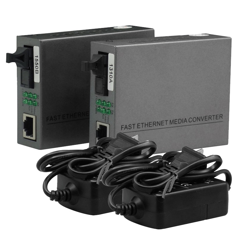 辉宏时代千兆单模双纤光纤收发器远距离双向以太网传输光电转换器20公里1台