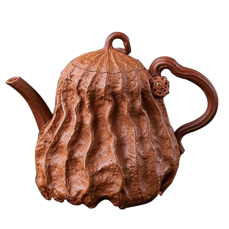 蕙韵 『荷香』宜兴全手工紫砂壶 仿生器 降坡泥家用潮汕小容量工夫茶具茶壶 220ml