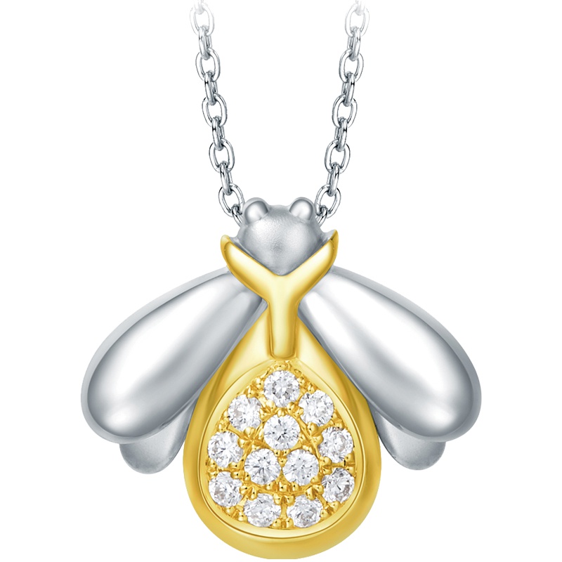 臻选周大福陪伴款萤火虫18K金钻石坠U168848