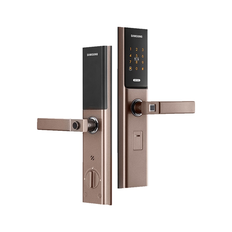 三星(SAMSUNG)指纹锁智能门锁密码锁家用防盗门锁智能锁防猫眼门锁电子锁儿童锁SHP-H30棕色[标准版]