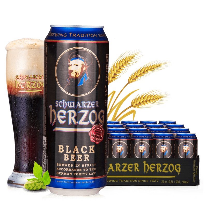 德国进口 歌德(schwarzer herzog )黑啤酒 500ml