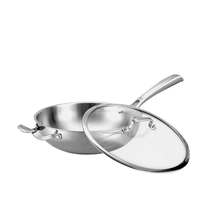 德铂(Debo)厨具施莱德DEP-363高级304不锈钢炒锅32cm电磁炉燃气炉通用