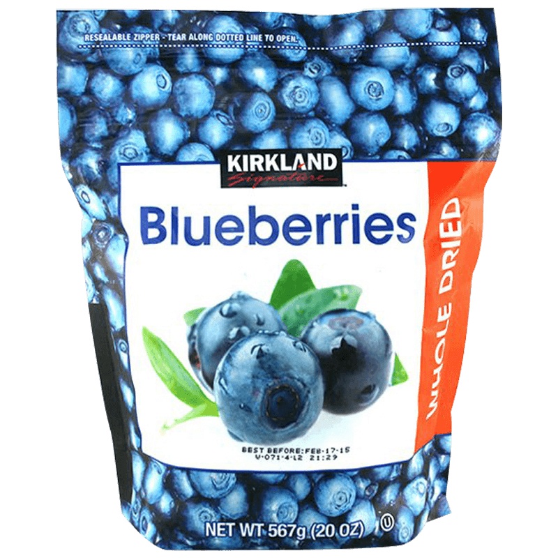 柯克兰(Kirkland)天然大颗蓝莓果干 567g/袋 科克兰 柯可蓝 蓝莓干 蜜饯 零食 美国进口
