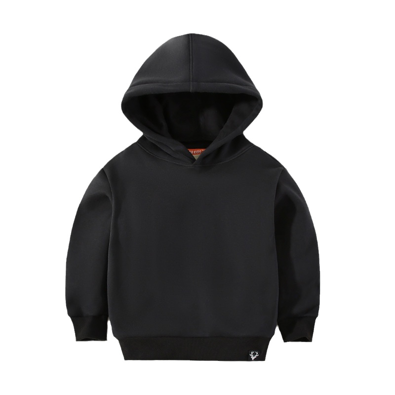 猫人秋冬加绒男童女童时尚撞色儿童运动休闲加绒卫衣