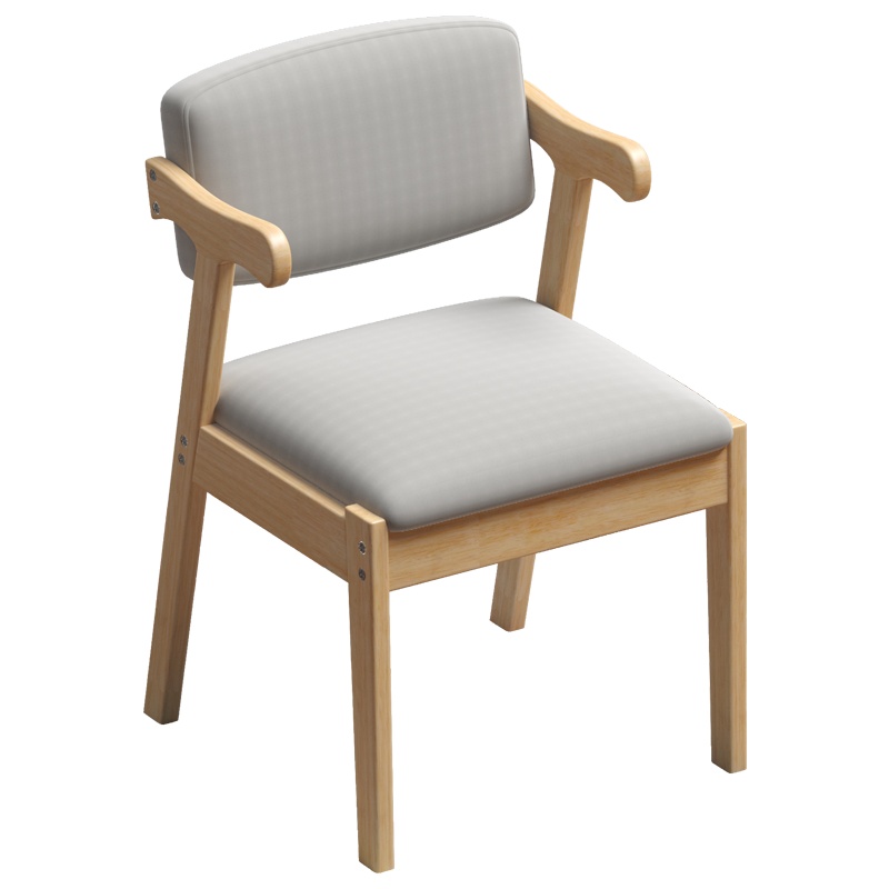 一米色彩 椅子 北欧实木书椅成人休闲咖啡办公餐椅软靠背拆洗扶手学生现代简约日式学习椅家具