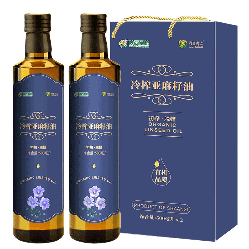 尚善优选 亚麻籽油一级冷榨生榨胡麻油食用油凉拌 500ml