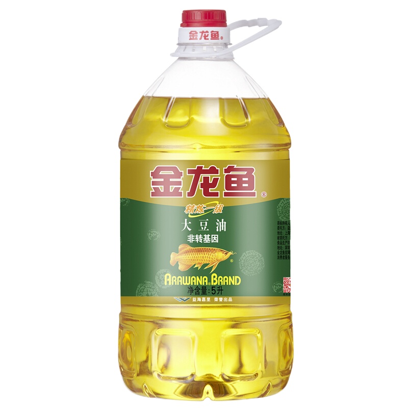 金龙鱼 精炼一级大豆油 非转基因 食用油 5L