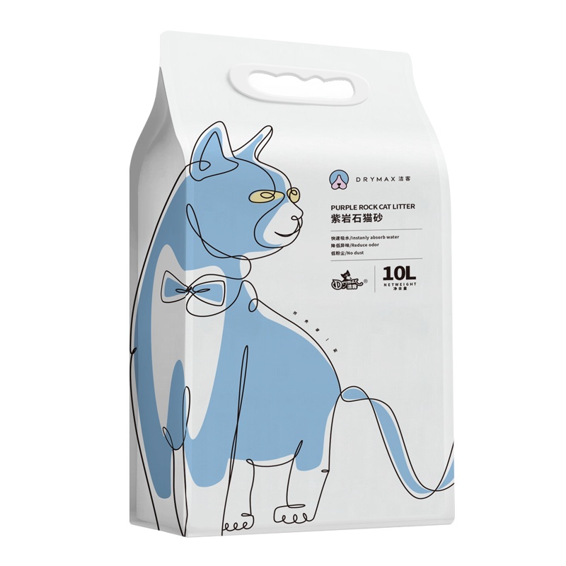 洁客(Drymax)紫岩石快速结团矿物猫砂10L