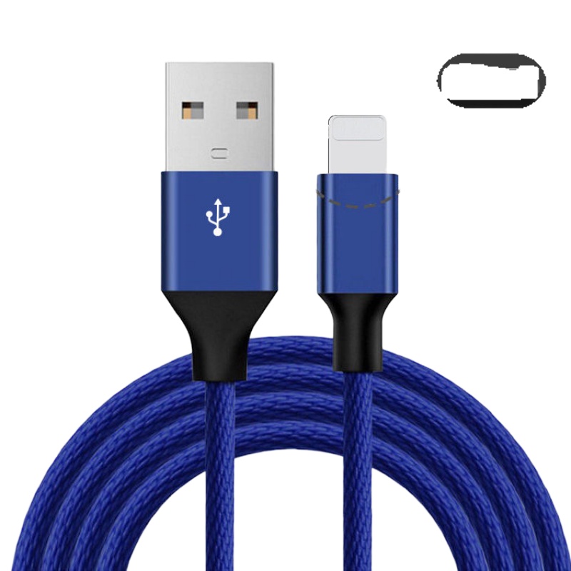 苹果数据线安卓充电线iphone6/8通用vivo ：牛仔蓝【苹果】买1送1共2条： 1.5米【提速99%】