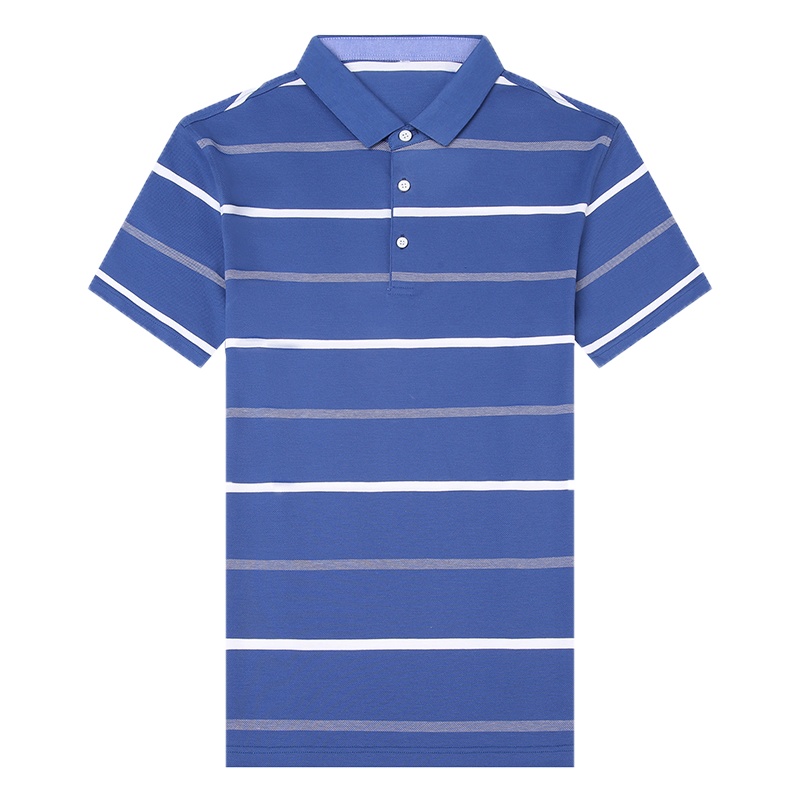 卡帝乐鳄鱼(CARTELO)短袖t恤男夏季休闲全棉条纹中青年男士半袖翻领Polo衫