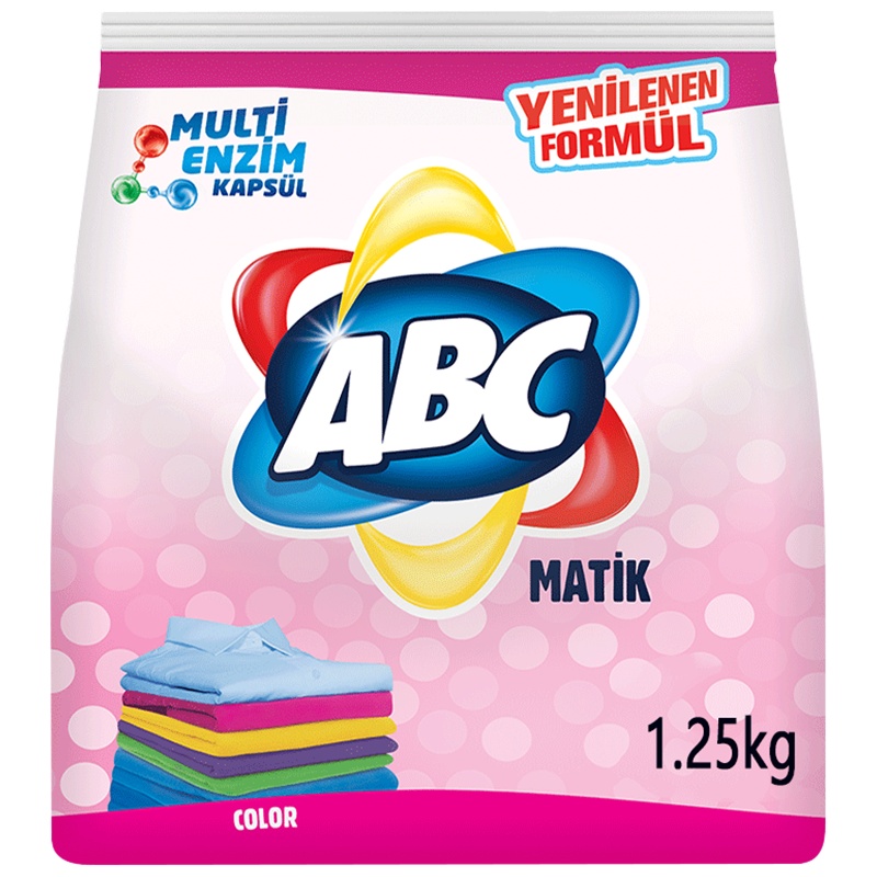 ABC 土耳其原装进口彩色柔顺专用皂粉1250g/袋 护色锁色进口天然浓缩洗衣粉皂粉深层洁净柔软护衣