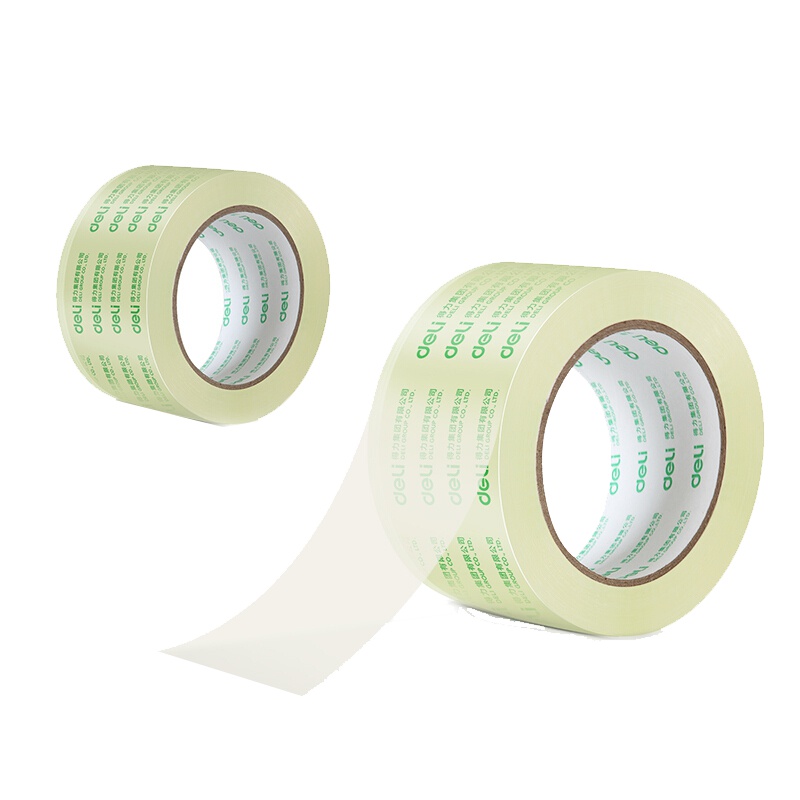 得力(deli)高品质高透明封箱胶带/打包胶带 60mm*100y*50um(91.4m/卷) 单卷装