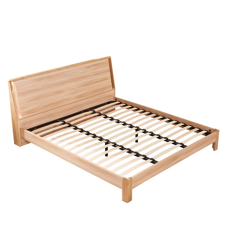 A家家具 床 储物床 高箱床 实木床 简易实木床1.8米1.5北欧原木卧室家具简约现代木质双人床 Y3A0106