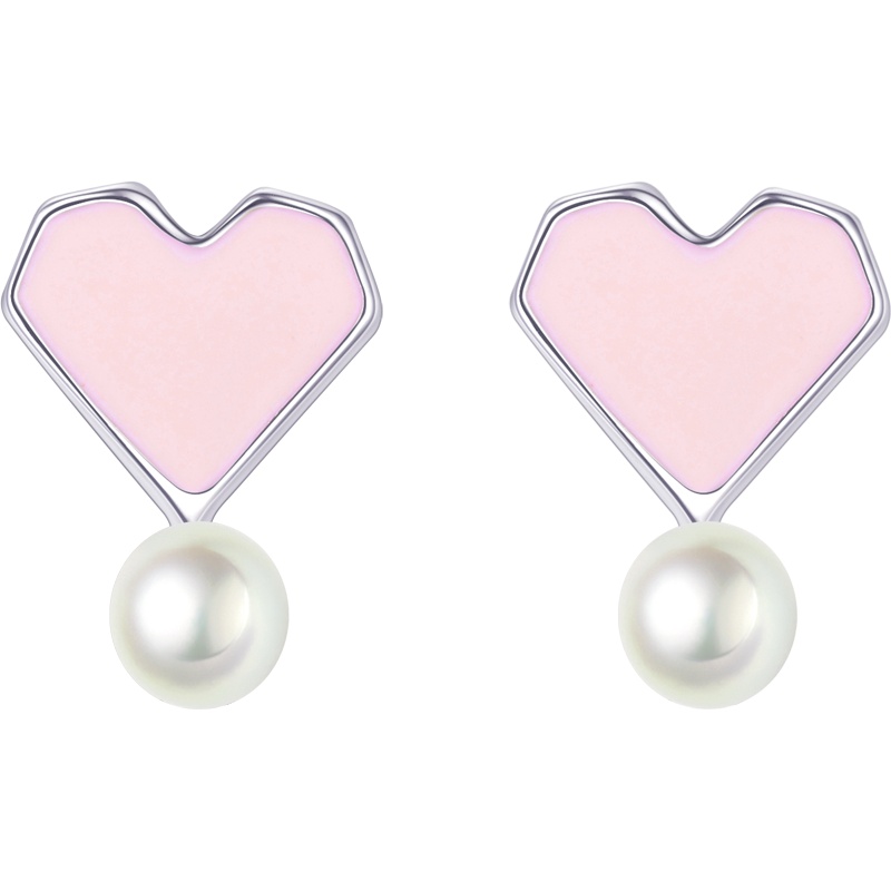 DTOTO ins少女心形创意清新可爱耳环气质唯美工艺珍珠短款耳钉耳饰