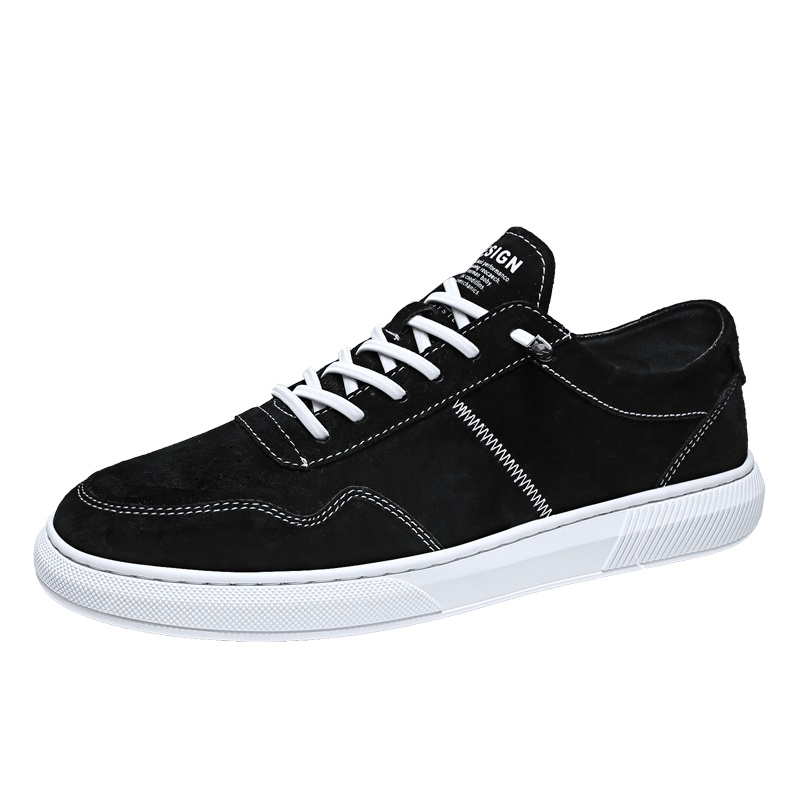 艾斯臣 acsecv 秋季透气舒适猪皮平底鞋男学生百搭男士休闲板鞋