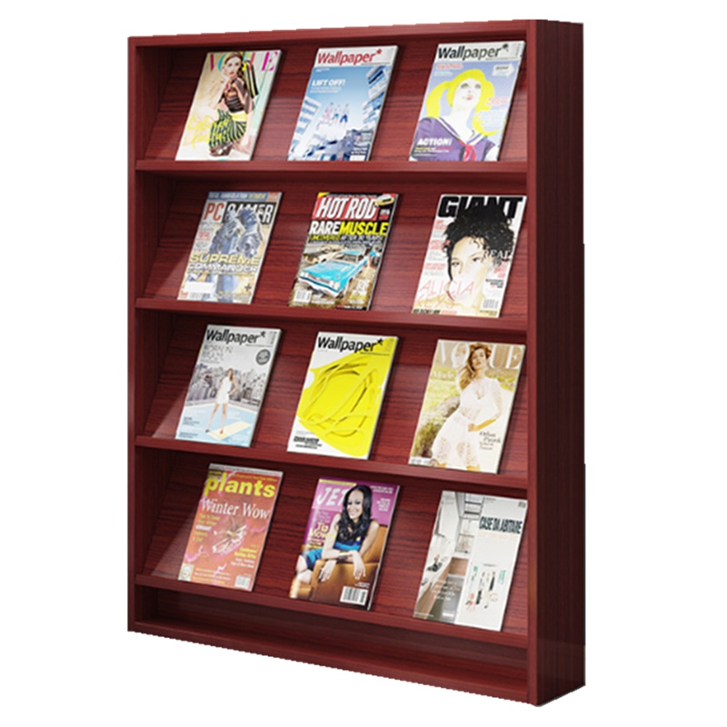 落地期刊架资料宣传展示架木质书报架报刊架党建书架（1.2*0.35*1.8米）