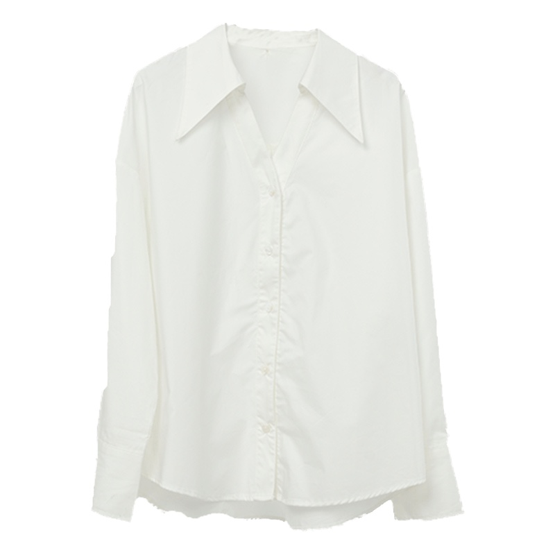ENJOY'ME白衬衫20女装春季新品韩版设计V领简约气质